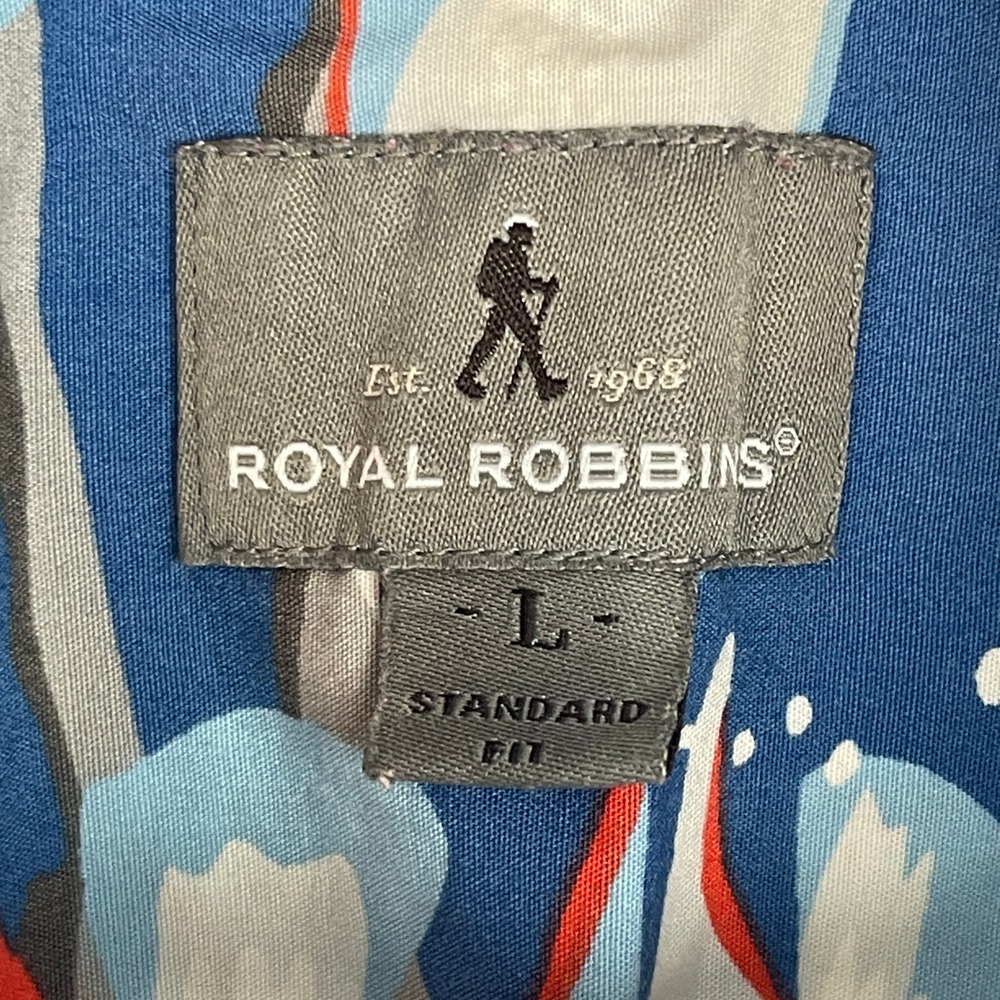 Royal Robbins Mens L Throwback Fish Fishing Short Sleeve Button Down Shirt 71543 - Picture 2 of 8